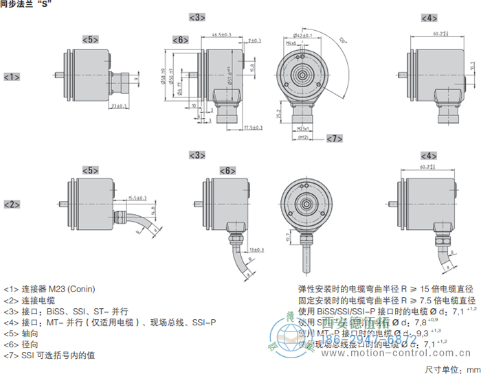 AC58-并口光電絕對(duì)值通用編碼器外形及安裝尺寸(同步法蘭S) - 西安德伍拓自動(dòng)化傳動(dòng)系統(tǒng)有限公司