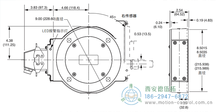 AV850磁式增量重載編碼器外形及安裝尺寸 - 西安德伍拓自動化傳動系統(tǒng)有限公司