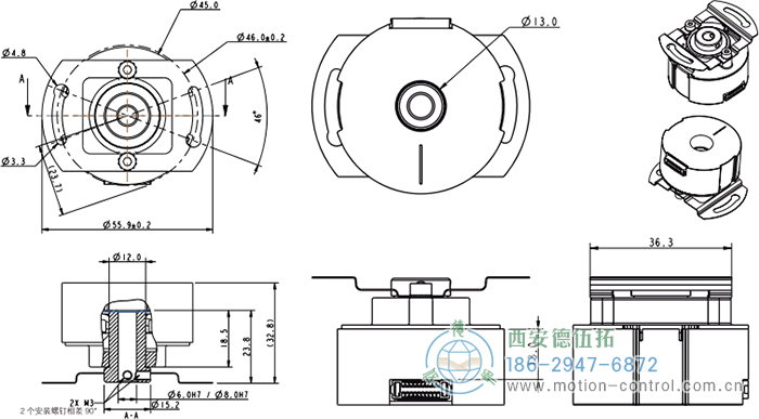 HC18空心軸光電增量電機(jī)反饋編碼器外形及安裝尺寸(空心軸) - 西安德伍拓自動化傳動系統(tǒng)有限公司