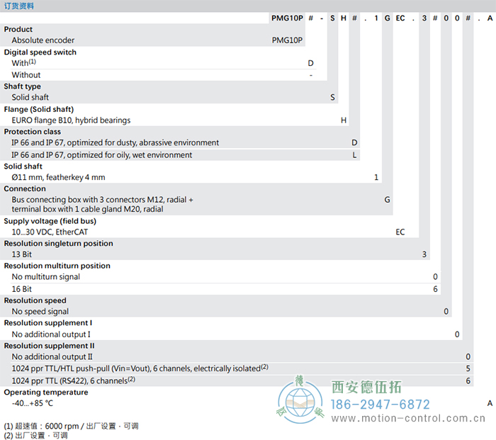 PMG10P - EtherCAT絕對值重載編碼器訂貨選型參考(實(shí)心軸) - 西安德伍拓自動(dòng)化傳動(dòng)系統(tǒng)有限公司