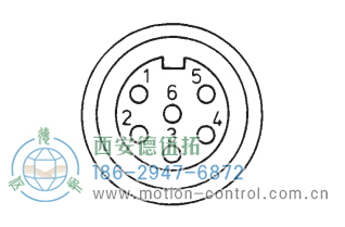 RI36-O實心軸光電增量通用編碼器外形及安裝尺寸(電氣連接 M16 連接器 Binder，6 腳) - 西安德伍拓自動化傳動系統(tǒng)有限公司