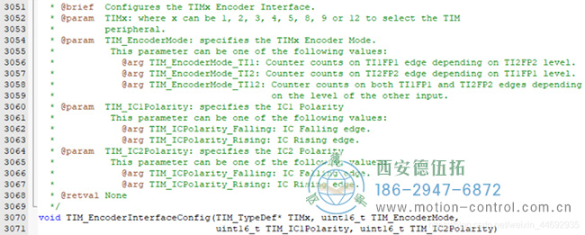 于是緊接著我們來看看編碼器模式的配置函數(shù)TIM_EncoderInterfaceConfig